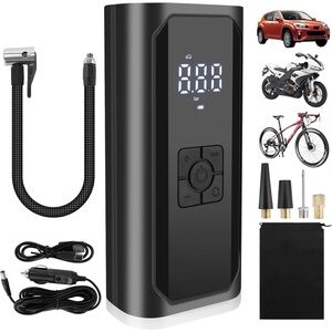 150PSI Tire Inflator Portable Air Compressor,
6000mAh Rechargeable Air Pump NEW
